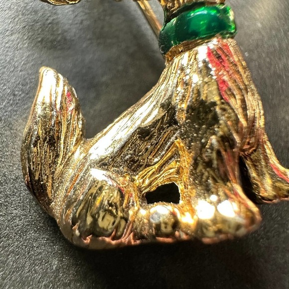 Vintage Gerry's Yorkie Dog Pins Two Terrier Over Gold Plated Signed - Picture 3 of 7